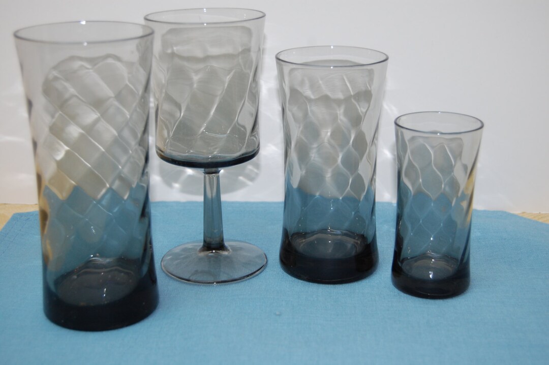 Vintage Replacement Duz Glasses Gray Glass Retro Water Etsy