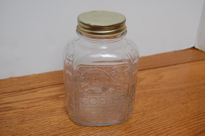 Vintage Coffee Jar Sunshine Brand Coffee Springfield Grocer Etsy