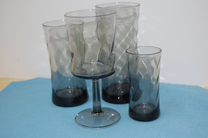 Vintage Duz Glasses Gray Glass Retro Water Glass Gray Etsy