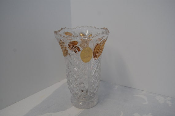 Crystal Flower Vase 24 Lead Crystal Vintage Tiara Etsy