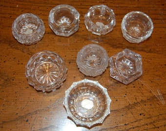 CHOICE Assorted round salt dips, Clear glass, collectible, table setting, Vintage salt dip, Birthday gift, anniversary gift