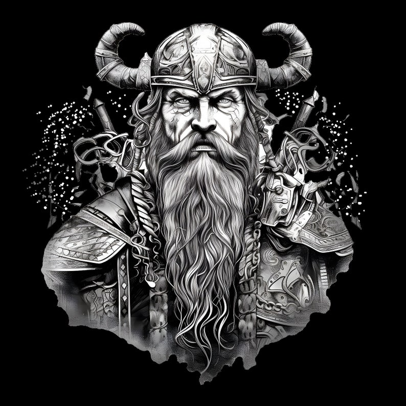 Fearless Viking Illustration, Instant Download, Digital PNG Design ...