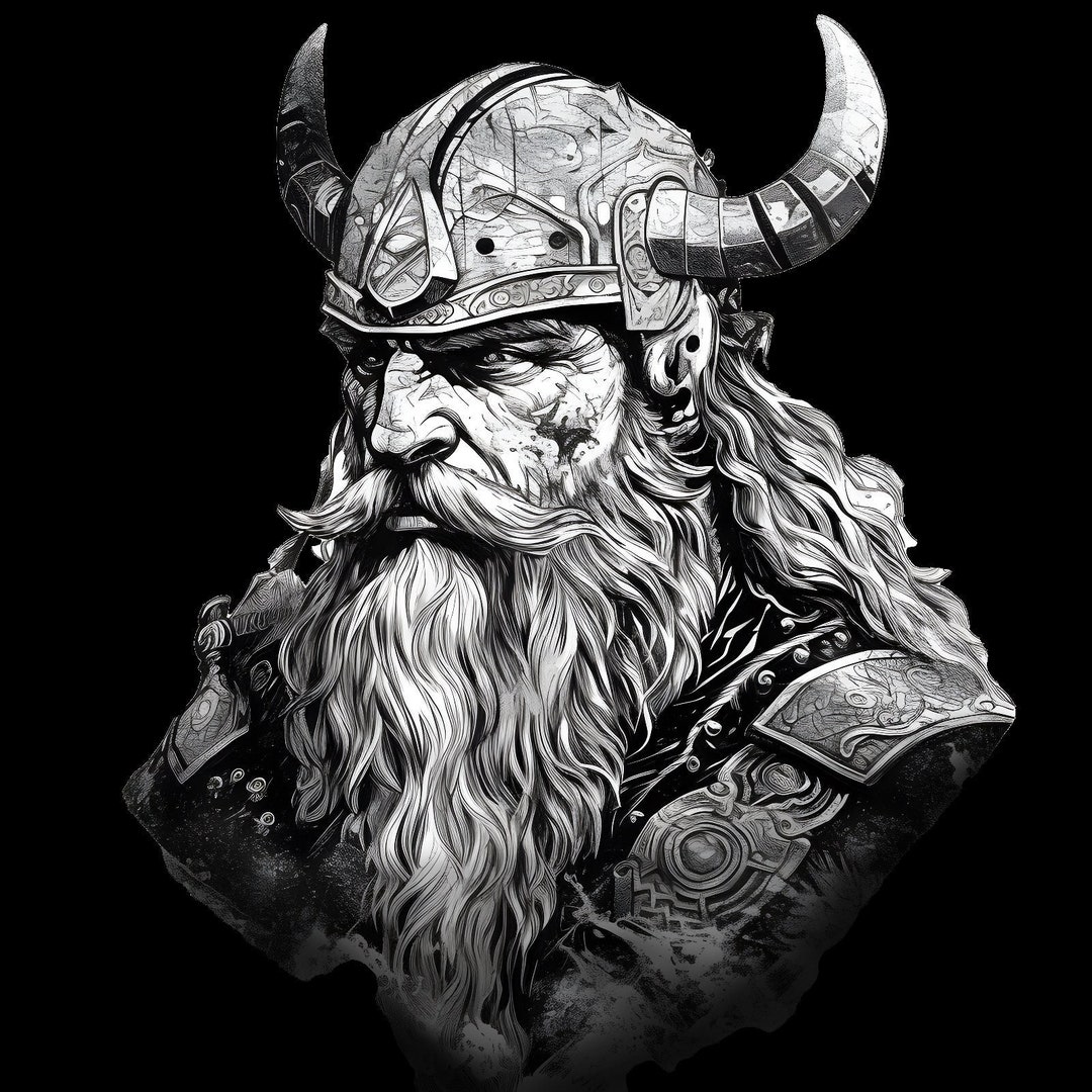 Fearless Viking Illustration, Instant Download, Digital PNG Design ...