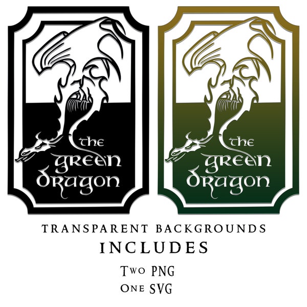 LOTR PNG SVG Green Dragon Inn logo Lord of the Rings svg png
