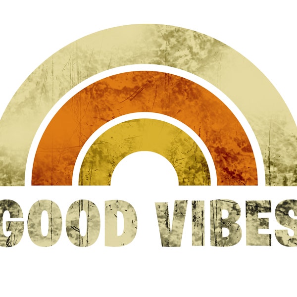 Good Vibes Distressed Rainbow SVG/PNG/JPG Cut Files Download