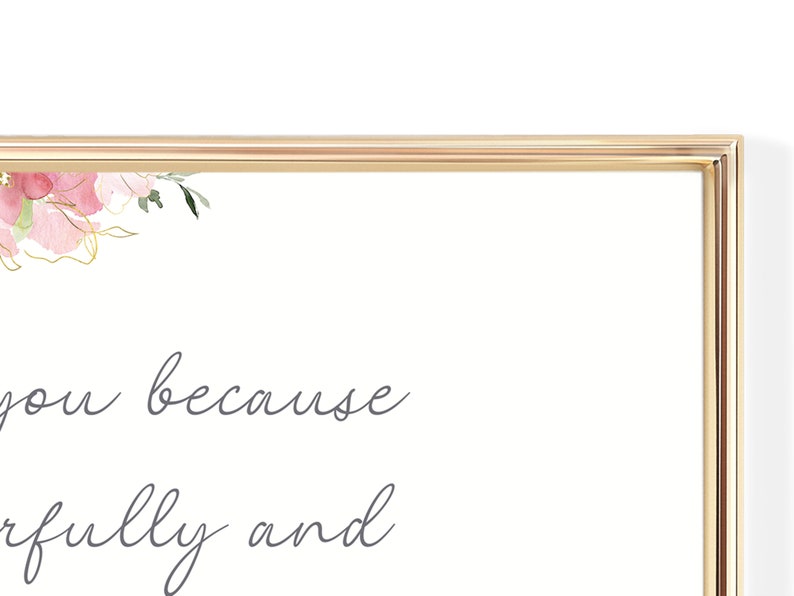 I Am Fearfully and Wonderfully Made Pink Printable Watercolor Scripture ...