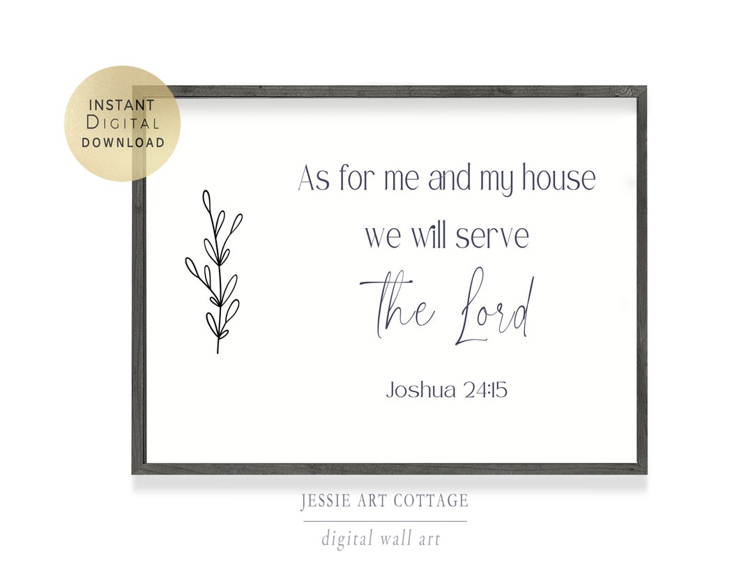 Printable Christian Wall Art, We Will Serve the Lord, Modern Bible