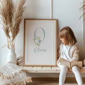 Personalized Nursery Digital name sign wall art, custom printable nursery wall decor, girl, boy and neutral name print, name sign poster.