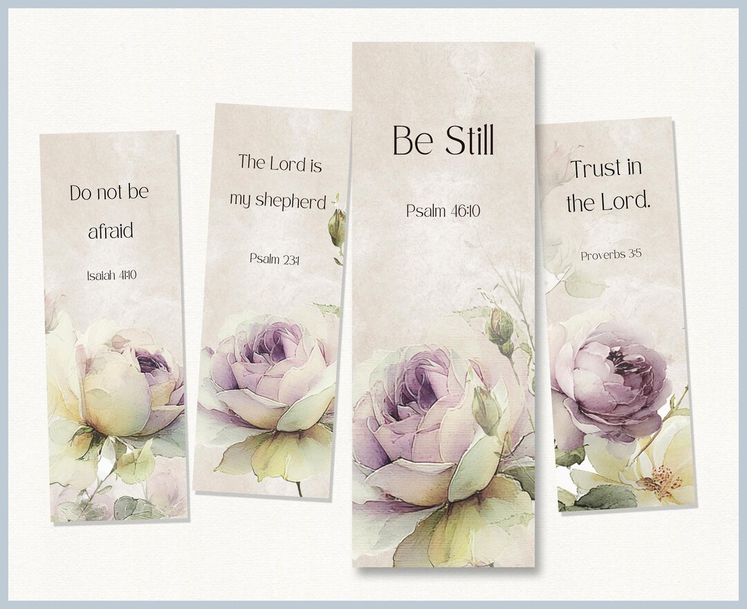 Scripture Printable Bookmarks, Set of Four, Digital Christian Gift ...