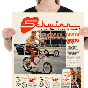 Vintage Reproduction Racing Poster Schwinn Orange Krate Etsy UK