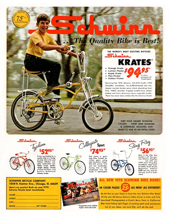 Poster Print Reproduction of Vintage Schwinn Bicycle Ad. Great Gift for Your Dad Brother Sister Husband or an Avid Sting ray Collector Etsy