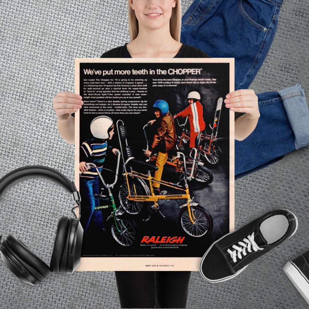 Reproduction Raleigh Chopper Poster Ad. A Great Gift for Dad and ...