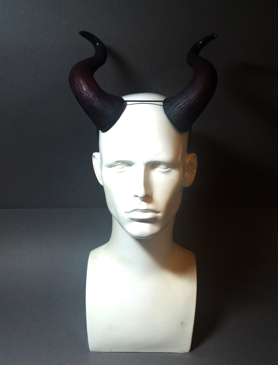Horns Large Cosplay Horns Devil Horns Burgundy and Black Etsy