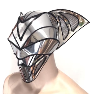 2 piece monster bat cyborg mask, cylon futuristic headpiece