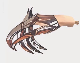 Chrome Scissorhand Finger Claws: Steampunk Armor, 5" Stage Prop