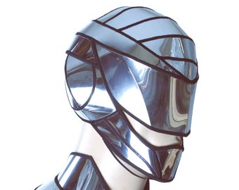 Futuristic Cyborg Mask Helmet Headpiece - Sci-Fi Cyber Headdress