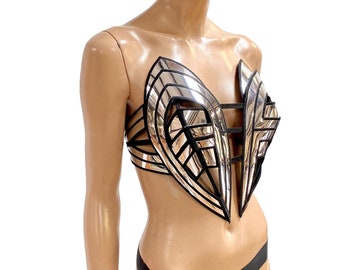 Futuristisches Fembot Roboter Top, futuristisches Kleidung, Rave Festival Kostüm, Designerkleidung, brennender Mann, US TARIFFS