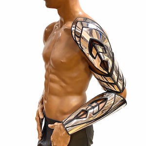 Robotic shoulder armour, cyborg arm . prosthetic robot arm, futuristic clothing armour