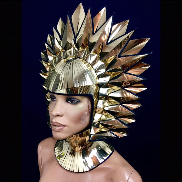 cleopatra Egyptian sun goddess, metallic headpiece