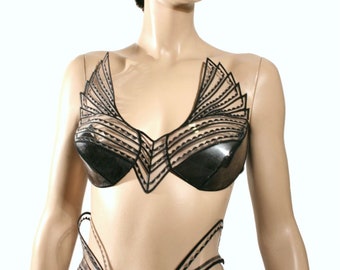 Clear PVC Hip Bustle Belt, Burlesque Cyberpunk cybergoth dark Corset