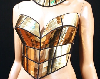Art-Deco inspiriertes Bustier-Korsett-Oberteil, futuristisches Kostüm, US TARIFFS