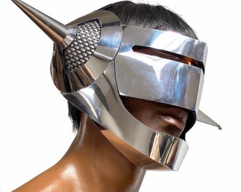 Futuristischer Helm, Cyborg-Kopfstück, Roboter, Giger Sorayama inspiriert, Sci-Fi-Maske, US TARIFFS vorausbezahlt