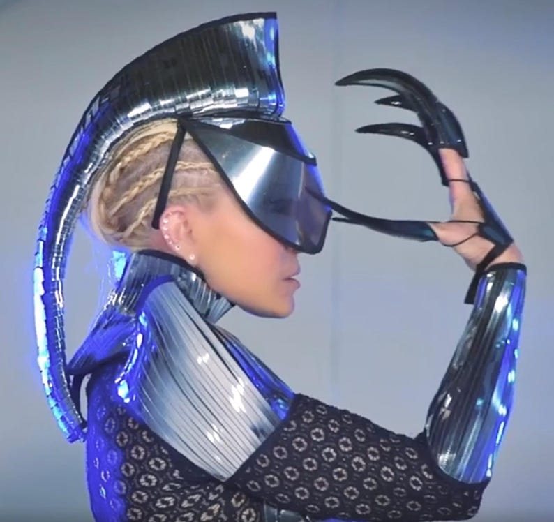 Ponnytail Mohawk Cyborg , Sci Fi Headpiece , Cyber, Divamp Couture ...
