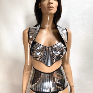 Futuristic vest, scifi bolero, stole ,robot , steampunk schouder scarf, cybergoth wrap by divamp couture image 10