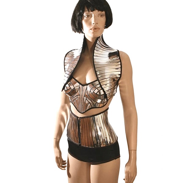 Futuristic vest, scifi bolero, stole  ,robot , steampunk schouder scarf, cybergoth wrap by divamp couture