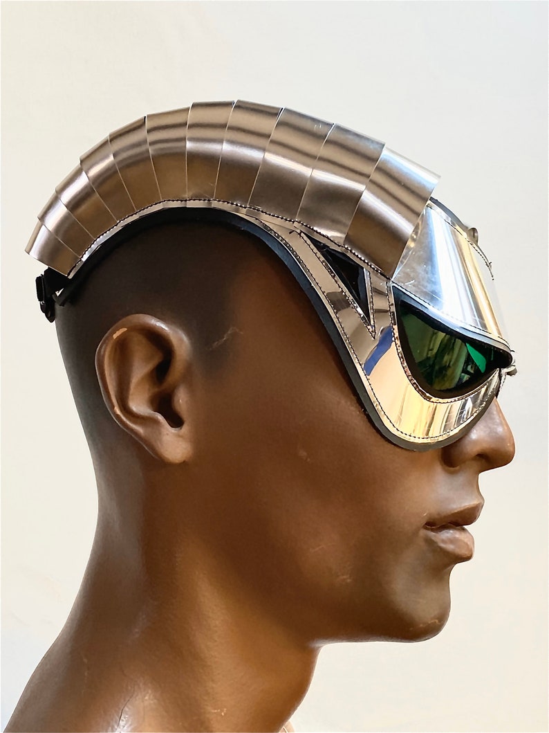 Goggles With Horns and Green Glasses Burningman Etsy UK