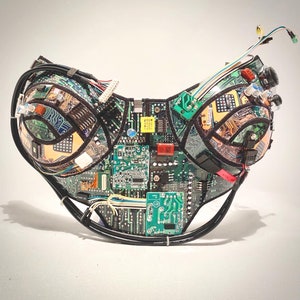 computer love bustier, futuristic costume corset top, droid top, computer circuits ,cybercore, burningman corset