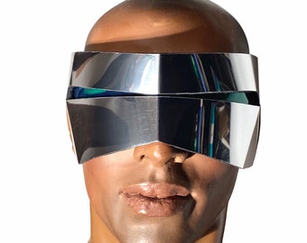 Woede monoblock cyclops, robotbrillen, scifi vizier, cyberpunkbrillen, toekomstige mondkapje