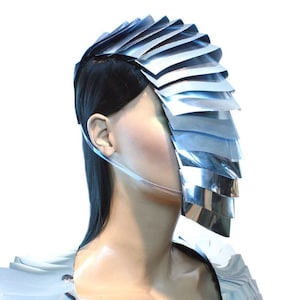 armadillo nautilus face mask, sci fi, cyber headpiece, armor mask