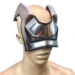 Superheldenvizieren met hoorns, Burning Man, sci-fi, cyberbril, masker, baphomet-masker