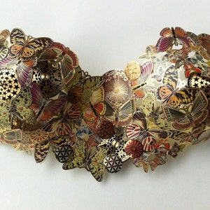 Gold butterfly brass bustier, fairy top , burning man bra , fantasy top, burlesque outfit