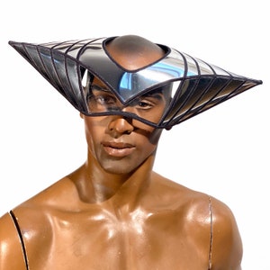 Ufo Brillen Kopfschmuck, Roboter, futuristische Cyberbrille, silberne Gesichtsmaske, 45 cm breit