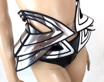 Futuristischer Fembot Bustle, PVC Alien Hüftgürtel, Cyberpunk Kostüm