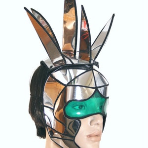 Multi option 80s futuristic Abraxis mask warrior headpiece armor sci fi futuristic cyber headdress powerranger 80s fashion divamp couture image 2