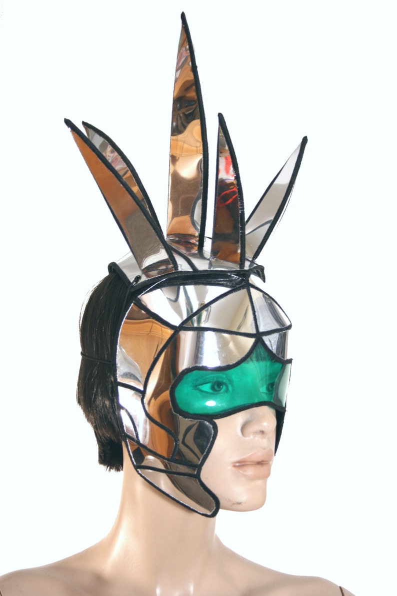 Multi option 80s futuristic Abraxis mask warrior headpiece armor sci fi futuristic cyber headdress powerranger 80s fashion divamp couture image 2