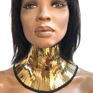 gouden halskraag, gothic choker steampunk cybergoth, Amerikaanse tarieven prepaid afbeelding 8