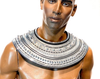 Futuristisches Ägyptisches Usekh Collier, Pharaon Kostüm Halskette