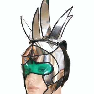 Multi option 80s futuristic Abraxis mask warrior headpiece armor sci fi futuristic cyber headdress powerranger 80s fashion divamp couture image 4