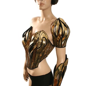 full arm set single arm. cuff and shoulder padding in Gaudian organic art nouveau style