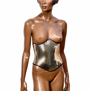 underbust corset top, futuristische taille cincher, wesp, waspie, cyber, cosplay, avantgarde, burlesque, futuristisch, sci fi, armor, chrome