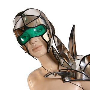 Multi option 80s futuristic Abraxis mask warrior headpiece armor sci fi futuristic cyber headdress powerranger 80s fashion divamp couture image 1