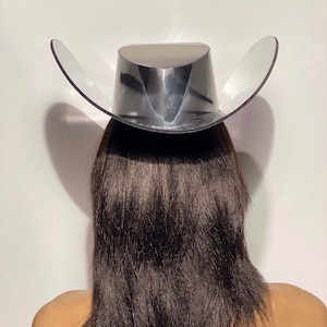 Futuristic Chrome Space Cowboy Hat, Big Brim Celebrity Cowgirl Hat ...
