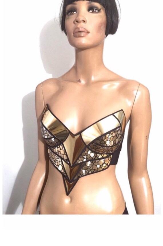 Cybergoth Korset Top Sci Fi Kostuum Top Lady Ga Bh Rave Bh