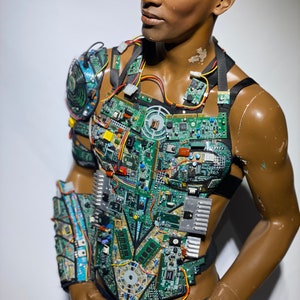 computer love chest plate, bust plate for men , futuristic cyberpunk image 6