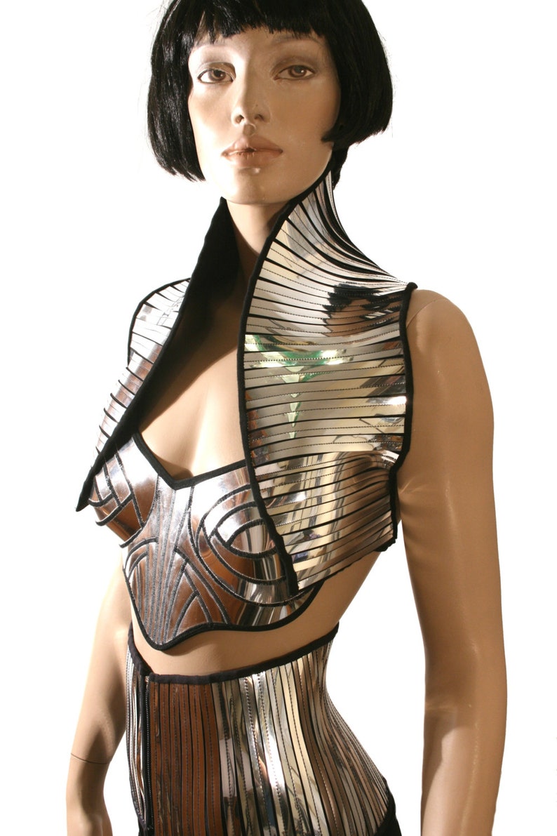 Futuristic vest, scifi bolero, stole ,robot , steampunk schouder scarf, cybergoth wrap by divamp couture image 3