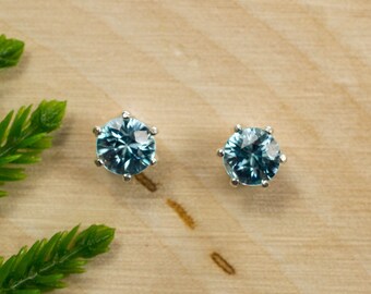 genuine blue zircon earrings